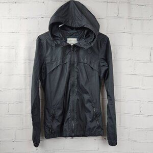 Bench Lightweight Jacket Coat Full Zip Mens S Black Hooded Pockets Packable